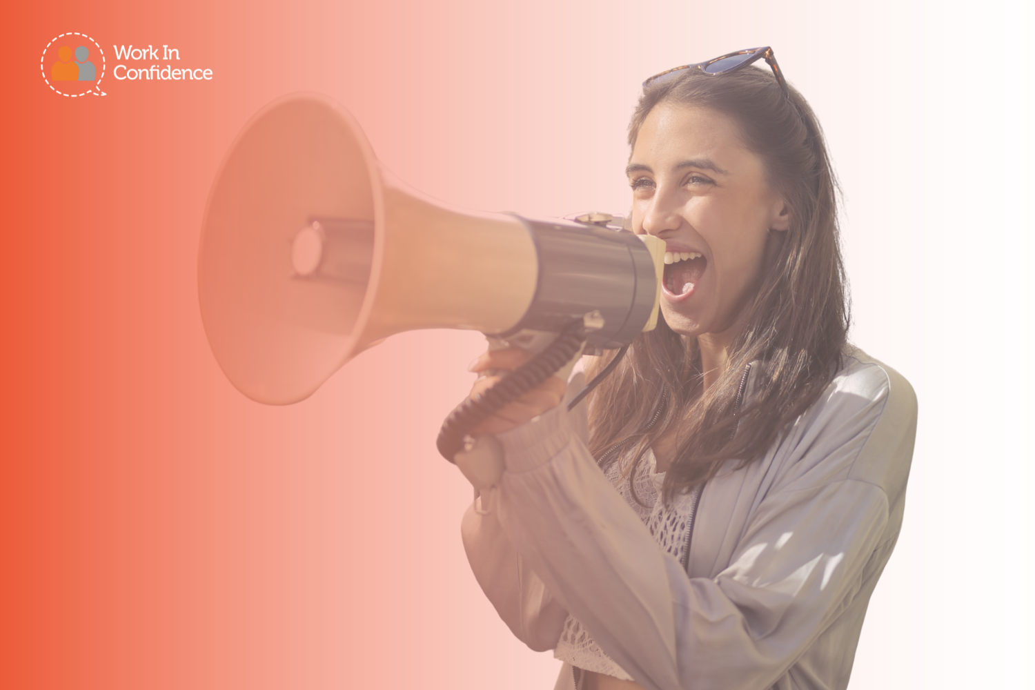 woman with speaker