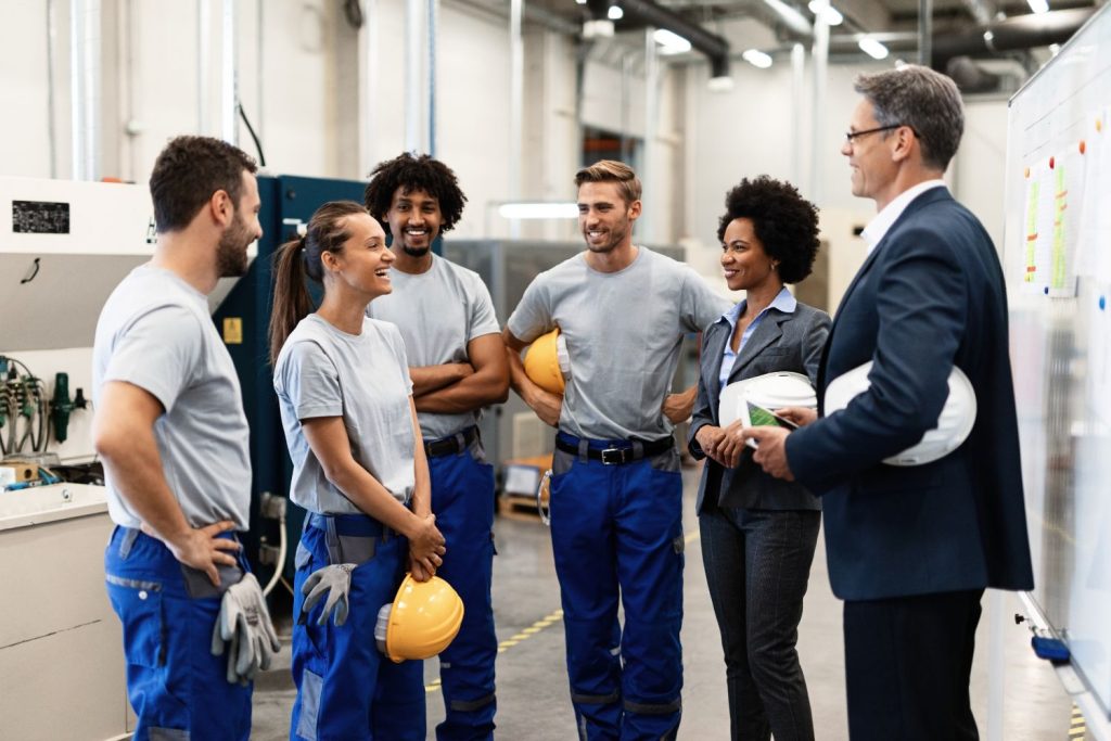 employees and management having a chat